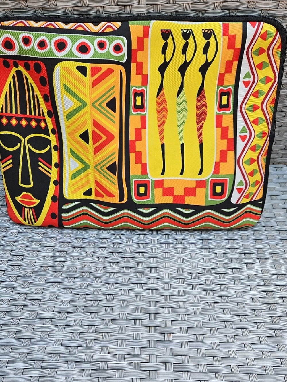 Large Size 12 X 17  Afrocentric  African-Pattern Padded Neoprene Laptop Sleeve